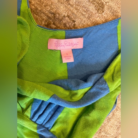 Lilly Pulitzer Green and Blue Stripe Maxi Dress size Small - Picture 4 of 12